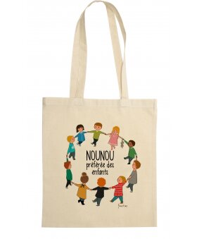 Cadeau pour nounou : Sac "Nounou préférée des enfants", signé Faustine