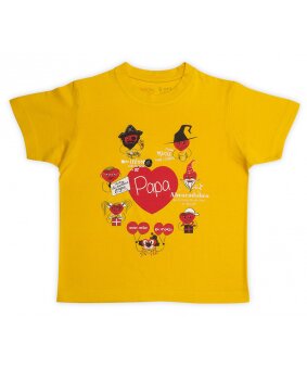 Tee-Shirt garçon jaune Cœurs rigolos pour papa