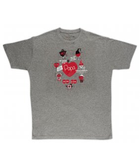 Tee-Shirt homme gris chiné Cœurs rigolos pour papa