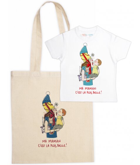 Cadeau mère-fils : sac et T-shirt 