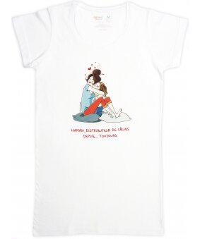  Tee-Shirt-Tunique pour MAMAN "Maman, distributeur de câlins depuis…toujours" signé Nathalie Jomard