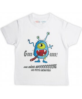Tee-Shirt garçon blanc "Monstre"