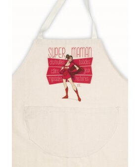 Tablier femme écru "Super Maman"