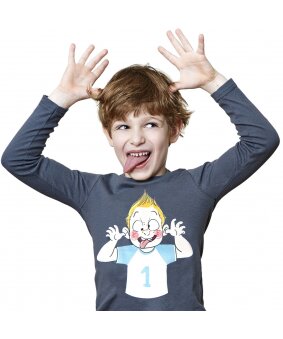 T-Shirt garçon asphalt "Grimace" 2-10 ans signé Nathalie Jomard