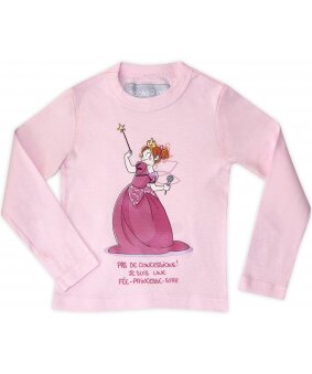 T-Shirt fille rose "Je suis une fée-princesse-star" 2-6 ans, manches longues