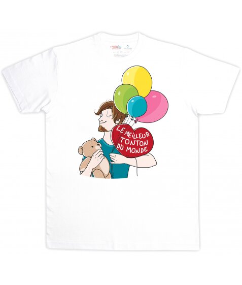 Cadeau pour TONTON : T-Shirt "Le meilleur tonton du monde", signé Nathalie Jomard