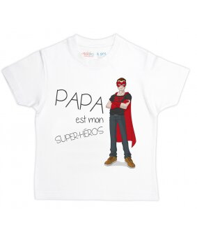 T-Shirt garçon Papa est mon Super-Héros