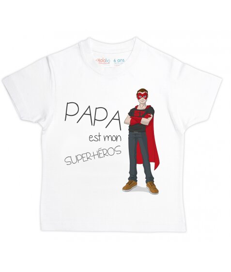 T-Shirt garçon Papa est mon Super-Héros