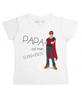 T-shirt fille PAPA est mon super-héros